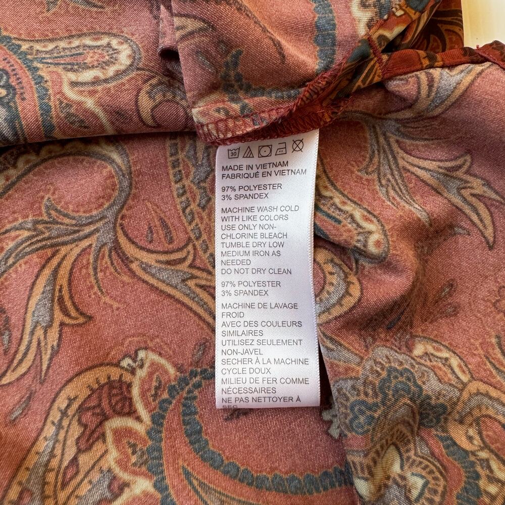 Urban Outfitters Satin Paisley Shirt Men's Small Retro Resort Festival Vacation - Picture 12 of 16